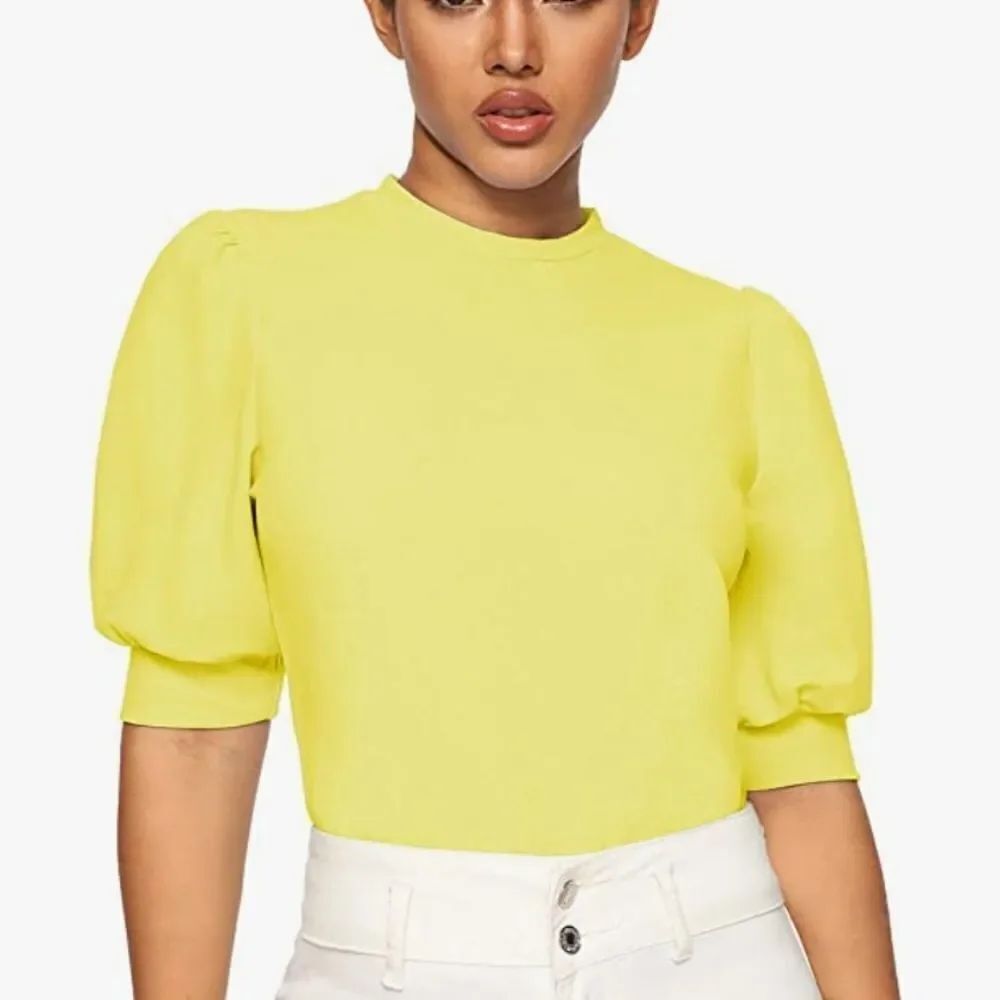 ☔️🔸️Yellow Puff Sleeve Vintage Inspired Top Medium